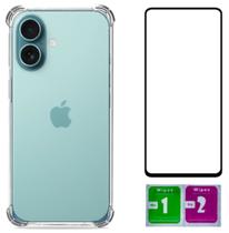 Capa Capinha Anti Impacto Para Iphone 16 + Pelicula Vidro 3d