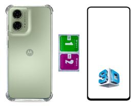 Capa Capinha Anti Impacto Para Moto G04 + Pelicula 3d