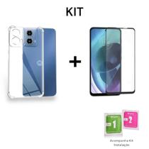 Capa Capinha Anti Impacto + Película 3D De Vidro Para Moto G04 G24 G34 G35 G54 G55