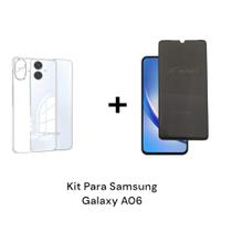 Capa Capinha Anti Impacto + Película 3D Privacidade De Vidro Para Samsung Galaxy A06