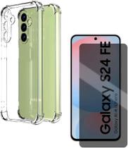 Capa Capinha Anti Impacto + Película 3D Privacidade Fosca Compatível Com Samsung Galaxy S24 FE