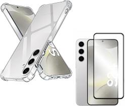 Capa Capinha Anti Impacto + Película de Vidro Temperado 3D Compatível Com Samsung Galaxy S24 tela de 6.2 Polegadas Capa Capinha Anti Impacto + Película de Vidro Temperado 3D Compatível Com Samsung Galaxy S24 tela de 6.2 Polegadas