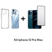 Capa Capinha Anti Impacto + Película Fosca 9D Flexível Para Iphone 12 PRO MAX