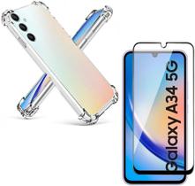 Capa Capinha Anti Impacto + Película Premium 9D Cerâmica Para Galaxy A34 5g Tela De 6,6 Polegadas