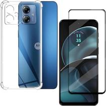 Capa Capinha Anti Impacto + Película Premium 9D Cerâmica Para Moto G14 Tela De 6,5 Polegadas