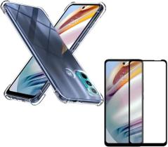 Capa Capinha Anti Impacto + Película Premium 9D Cerâmica Para Moto G60 Tela De 6,8 Polegadas