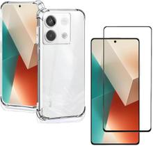 Capa Capinha Anti Impacto + Película Premium 9D Cerâmica Para Redmi Note 13 Tela De 6,67 Polegadas