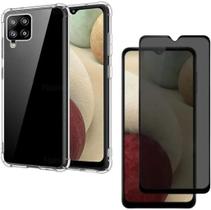 Capa Capinha Anti Impacto + Película Privacidade 3D Para Galaxy A12 Tela De 6,5 Polegadas