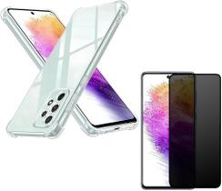 Capa Capinha Anti Impacto + Película Privacidade 3D Para Galaxy A73 Tela De 6,7 Polegadas Capa Capinha Anti Impacto + Película Privacidade 3D Para Galaxy A73 Tela De 6,7 Polegadas