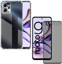 Capa Capinha Anti Impacto + Película Privacidade 3D Para Moto G13 Tela De 6,5 Polegadas