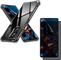 Capa Capinha Anti Impacto + Película Privacidade 3D Para Poco X5 Pro Tela De 6,67 Polegadas