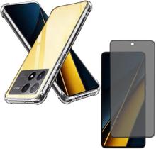 Capa Capinha Anti Impacto + Película Privacidade 3D Para Poco X6 Pro Tela De 6,67 Polegadas