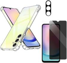 Capa Capinha Anti Impacto + Película Privacidade + Película de Câmera Compatível Com Samsung Galaxy A35