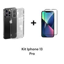 Capa Capinha Anti Impacto Transparente Para Iphone 13 PRO + Película 3D De Vidro Temperado