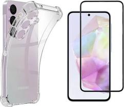 Capa Capinha Anti Impacto Transparente + Película 3D Vidro Para Samsung Galaxy A35 Capa Capinha Anti Impacto Transparente + Película 3D Vidro Para Samsung Galaxy A35