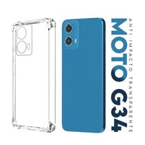 Capa Capinha Anti Impacto Transparente + Película De Vidro 3D Para Moto G34 Xt2363 6.5 Capa Capinha Anti Impacto Transparente + Película De Vidro 3D Para Moto G34 Xt2363 6.5