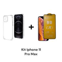 Capa Capinha Anti Impacto Transparente + Película Flexível Fosca 9D Para Iphone 11 PRO MAX