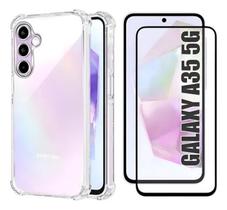 Capa Capinha Anti Impactos + Película de Cerâmica para Samsung Galaxy A35 Capa Capinha Anti Impactos + Película de Cerâmica para Samsung Galaxy A35