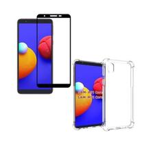 Capa Capinha Anti Impactos Samsung Galaxy A01 Core Transparente + Película 3D de Vidro Capa Capinha Anti Impactos Samsung Galaxy A01 Core Transparente + Película 3D de Vidro