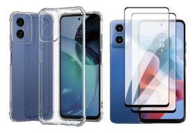 Capa Capinha Antishock + 2 Película 3d Vidro Para Moto G34