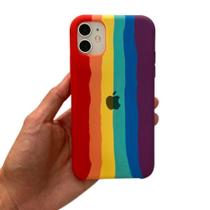 Capa capinha arco-íris/colorida iPhone 12 pro max - silicone cases