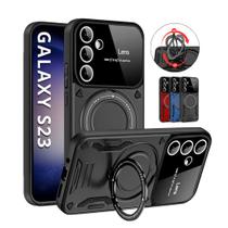 Capa Capinha Armor Anel Magnetica Safe P/ Galaxy S23 - Carregamento Por Indução + Proteção De Câmera