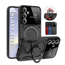 Capa Capinha Armor Anel Magnetica Safe P/ Galaxy S24+ Plus - Carregamento Por Indução + Proteção De Câmera