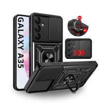 Capa Capinha Armor Militar Galaxy A35 5g Anti Impacto Proteção Câmera Anel 360 Suporte e Imã