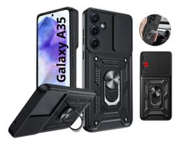 Capa Capinha Armor Militar Galaxy A35 5g Anti Impacto Proteção De Câmera Anel 360 Suporte Imã