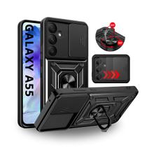 Capa Capinha Armor Militar Galaxy A55 5g Anti Impacto Proteção Câmera Anel 360 Suporte e Imã
