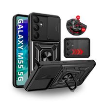 Capa Capinha Armor Militar Galaxy M55 5g Anti Impacto Proteção Câmera Anel 360 Suporte e Imã