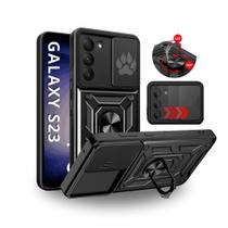 Capa Capinha Armor Militar Galaxy S23 5g (6.2) Anti Impacto Proteção Câmera Anel 360 Suporte e Imã
