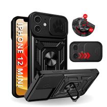 Capa Capinha Armor Militar iPhone 12 Mini (5.4) Anti Impacto Proteção Câmera Anel 360 Suporte e Imã
