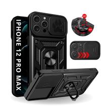 Capa Capinha Armor Militar iPhone 12 Pro Max Anti Impacto Proteção Câmera Anel 360 Suporte e Imã