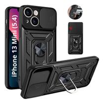 Capa Capinha Armor Militar iPhone 13 Mini (5.4) Anti Impacto Proteção De Câmera Anel 360 Suporte Imã