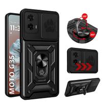 Capa Capinha Armor Militar Moto G35 Proteção Anti Impacto Proteção Câmera Anel 360 Suporte e Imã