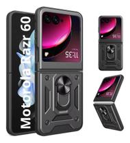 Capa Capinha Armor Militar Moto Razr 60 Anti Impacto Proteção De Câmera Anel 360 Suporte Imã