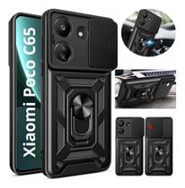Capa Capinha Armor Militar Para Poco C65 Anti Impacto Proteção De Câmera Anel 360 Suporte Imã