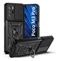 Capa Capinha Armor Militar Poco M3 Pro 5g Anti Impacto Proteção De Câmera Anel 360 Suporte Imã