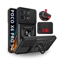 Capa Capinha Armor Militar Poco X6 Pro 5g Anti Impacto Proteção Câmera Anel 360 Suporte e Imã