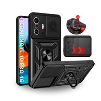 Capa Capinha Armor Militar Redmi Note 10 Pro 4g Anti Impacto Proteção Câmera Anel 360 Suporte e Imã