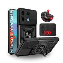 Capa Capinha Armor Militar Redmi Note 13 Pro 5g Anti Impacto Proteção Câmera Anel 360 Suporte e Imã