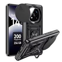 Capa Capinha Armor Militar Redmi Note 14 Pro 4g Anti Impacto Proteção Câmera Anel 360 Suporte e Imã