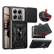 Capa Capinha Armor Militar Xiaomi 14T Pro 5g Anti Impacto Proteção Câmera Anel 360 Suporte e Imã