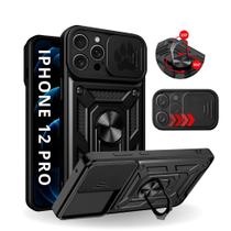 Capa Capinha Armor Ring Militar iPhone 12 Pro Anti Impacto Proteção Câmera Anel 360 Suporte e Imã