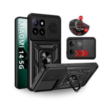 Capa Capinha Armor Ring Militar Xiaomi 14 5g Anti Impacto Proteção Câmera Anel 360 Suporte e Imã
