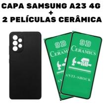 Capa Capinha Aveludada + 2 Películas Cerâmica Celular Samsung A23 4G