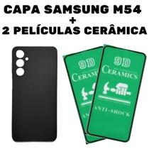 Capa Capinha Aveludada + 2 Películas Cerâmica Celular Samsung M54 5G