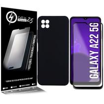 Capa Capinha Aveludada compativel Galaxy A22 5G A226 + P Vidro Full 3d - Cell In Power25