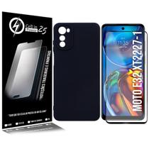 Capa Capinha Aveludada compativel Moto E32 XT2227 6.5 + P Vidro Full 3d - Cell In Power25